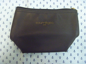 ●【courreges paris】黒　ポーチ　ビニール製　