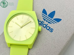 BA0601309　△ adidas アディダス Z103125-00 クオーツ QZ QUARTZ グリーン ラウンド 3針 付属品付 メンズ レディース 腕時計 現状品