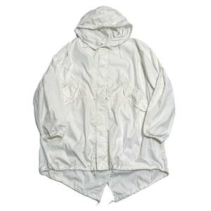 希少 デッドストック L【80s ビンテージ 米軍 実物 SNOW CAMO PARKA スノーパーカー フィッシュテイルパーカー ホワイト 白】USARMY M-51