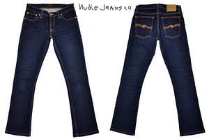 K-4016★Nudie Jeans ヌーディージーンズ N295 BOOT STARCY DARK RINSED★イタリア製 濃紺デニム ストレッチ ブーツカットジーンズ 女 W-28