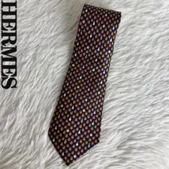 人気♡シルク100％♡美品♡HERMES エルメス フルーツ 総柄 ネクタイ