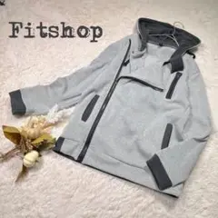 【Fitsshop】裏起毛　ライダーススウェットパーカー　メンズM相当 杢グレー