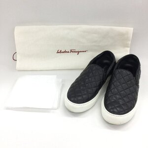 Salvatore Ferragamo サルヴァトーレフェラガモ スニーカー スリッポン キルティング レザー サイズ 6 保存袋付き【CLAYC037】