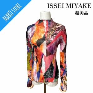 【超美品】ISSEI MIYAKE プリーツ カットソー 長袖 マルチカラー