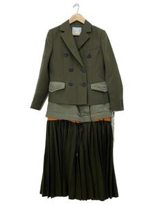 sacai◆20AW/Wool Melton Coat/コート/1/ウール/KHK/20-05207/プリーツドッキング