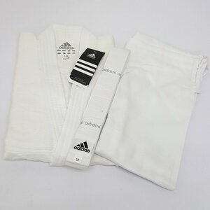 《現状品》120cm adidas アディダス 柔道着 白帯付 上下 セット《生活・80サイズ・福山店》O879