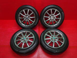 日産 AUTECH ライダー ラフェスタ純正16インチホイール メッキ♪ 4本 6J +48 5H 114.3 BS ECOPIA NH100RV 195/60R16 セレナ オーテック