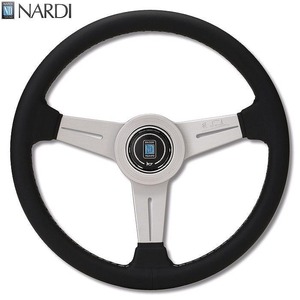 ★NARDI ナルディ ステアリング CLASSIC ブラックレザー/シルバースポーク(34φ) N342