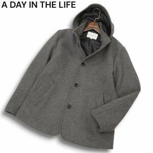 A DAY IN THE LIFE ユナイテッドアローズ 秋冬★ メルトン ウール フーディー コート Sz.L メンズ　C4T09706_A#N