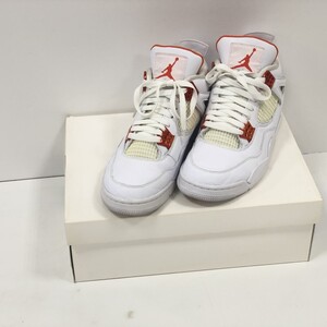 07w17609★1円~ NIKE Air Jordan4 Retrowhite/Team Orange 27.5cm ナイキ エアジョーダン４レトロ ホワイト/チームオレンジ 中古品