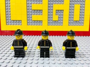 ☆1970年代☆ レゴ　ミニフィグ　消防士　3体セット　プリントシール　( LEGO 人形 タウン レトロ