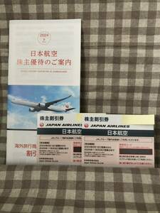 【送料込】JAL・日本航空・株主割引券（片道１区間50％割引）×２枚＋冊子／2024年6月1日～2025年11月30日ご搭乗分まで