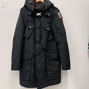 (21)PARAJUMPERS モッズコート ブラック black 黒 PMJCKM124 コットン L ジッパープル 合皮 劣化あり 