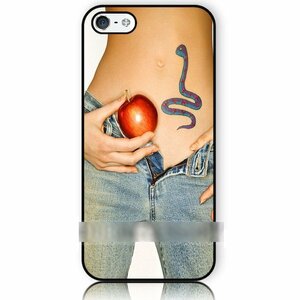 iPhone 7 Plus セクシーガール 蛇 りんご アートケース 保護フィルム付
