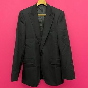 Z120-K50-593 DOLCE&GABBANA ドルチェ＆ガッパーナ メンズ テーラードジャケット 黒 ブラック 着丈約77cm/肩幅約43cm/袖丈約68cm