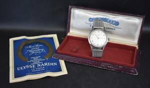 W6-85 【稼働品】 ULYSSE NARDIN AUTOMATIC ユリスナルダン 自動巻き 腕時計 箱付き 現状品