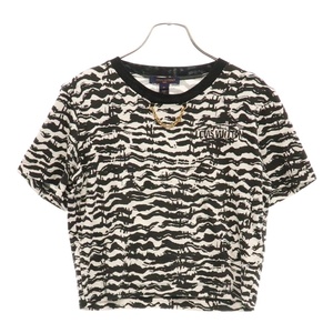 LOUIS VUITTON ルイヴィトン 23AW InK Tiger Crop Top タイガー柄チェーン半袖Tシャツ RW232W BHE FPTS40 ホワイト/ブラック レディース