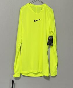 US Sサイズ 新品 NIKE ナイキ メンズ サッカーウェア パーク20 ファーストレイヤー 長袖 ロンＴ蛍光 DRI-FIT ドライ フットサル