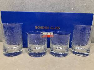 1/6 未使用長期保管品 BOHEMIA GLASS ボヘミア グラス CRISTAL クリスタル 4客 コップ