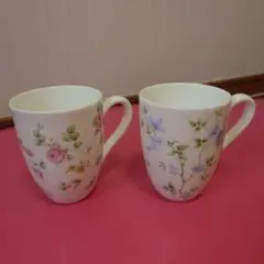 新品未使用　WEDGWOOD/ROSE・JASMINE　ペアマグカップ