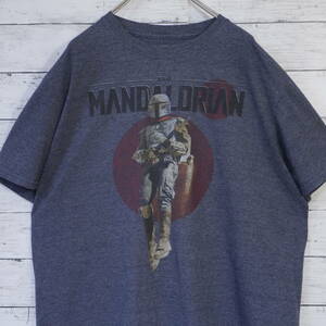 10s 2019年 STARWARS スターウォーズ the mandalorian マンダロリアン ボバフェット ヴィンテージプリント 半袖 Tシャツ L グレー 20202806