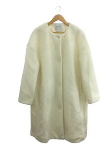 MAX MARA◆max mara leisure/22AW/ハロルドシャーリングコート/ポリエステル/WHT/39060326