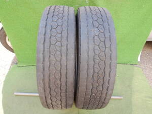 ★BRIDGESTONE M800 ミックス★255/70R22.5 143/140J 残り溝:7.6mm以上 2016年製 傷、汚れ等あり 2本 MADE IN JAPAN