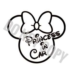 ⑦ 送料無料 Princess in car 白 カッティングシール　ステッカー キッズインカー ベビーインカー 赤ちゃん Kids in Car Baby in car