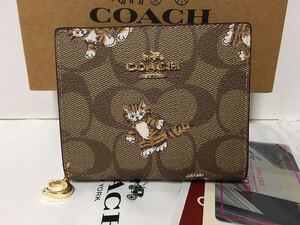 【処分！】COACH 財布　キトゥン★二つ折り　コンパクト★コーチCC922 猫