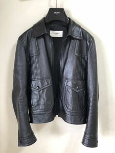 CELINE by Hedi Slimane 20SS BLOUSON LOOSE 2 POCHES ルーズブルゾン エディスリマン レザージャケット2E525968H.38NO size 44