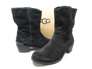 超美品 【アグ UGG】 1009198 スエードレザー サイドジップ ショートブーツ 婦人靴 (レディース) size24 ブラック □30LZ4672□