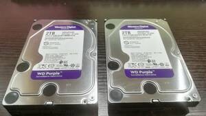 【動作品/2個セット】WD Purple WD20PURZ [2TB/2000GB SATA] 3.5インチ/HDD/ハードディスク