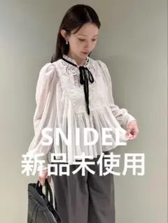 SNIDEL❤️新品未使用❤️エンブロイダリー楊柳シフォンブラウス❤️IVR