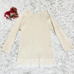 美品 PLEATS PLEASE カットソー 七分袖 キナリ レース サイズ3