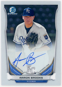 ATHLETICS右腕▲AARON BROOKS/2014 BOWMAN CHROME直書サインPROS!