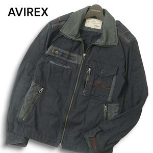 AVIREX アヴィレックス 通年★ ミリタリー ブルゾン ジャケット Sz.M メンズ ダークグレー　C5T00403_1#O