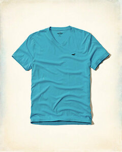 * ラスト * HOLLISTER ホリスター Vネック Tシャツ Must-Have V Neck T-Shirt M / Turquiose *