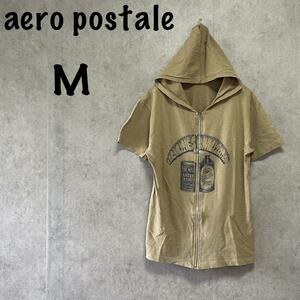 【aero postale】（M）カットソーパーカー＊フルジップ＊プリント＊綿