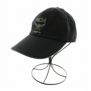 エムシーエム MCM Legere キャップ 帽子 野球帽 ロゴ 刺繍 57-59cm 黒 ブラック ■GY05 /MQ メンズ レディース