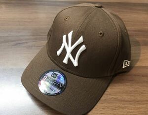 NEW ERA Brown CAP ニューエラ キャップ ブラウン　茶色系　男女用 帽子 NY ロゴ白刺繍入　フリーサイズ　未使用