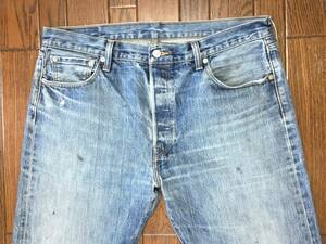 リーバイス Ｌｅｖｉ’ｓ ５０１ ｗ３６ ひげ落ち ブルー ジーンズ 汚れ ダメージ デニム パンツ ボタンフライ ストレート ジーパン