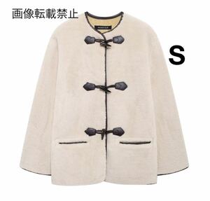 vintage ヴィンテージ レトロ ファー ダッフルコート アウター Sサイズ レディース★ZARA 好きな方に★2024 A/W 秋冬新作 新品未使用★