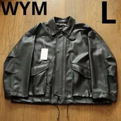 WYM FAUX LEATHER MILITARY BLOUSON L ブラック