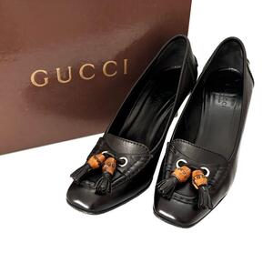 GUCCI グッチ パンプス 黒 172576 ヒール ピンヒール バンブー