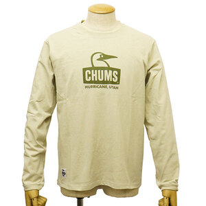 CHUMS (チャムス) CH01-2274 Booby Face LS T-Shirt ロゴ 長袖Tシャツ CMS147 G076GreigexKhaki M