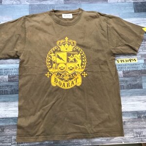 DOARAT メンズ プリント コットン 半袖Tシャツ カーキ