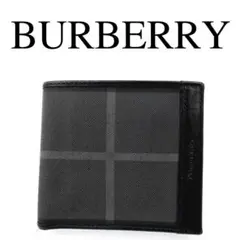 BURBERRY バーバリー 折り財布 チェック柄 PVC ブラック