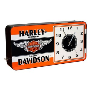 置き時計 ハーレーダビッドソン ウィングド B&S LED アドクロック HDL-16641 HARLEY-DAVIDSON ライ
