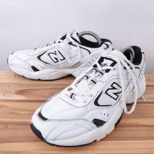 z7329【WX452SB】ニューバランス US9.5 26.5cm/白 ホワイト 黒 ブラック newbalance レディース スニーカー 中古