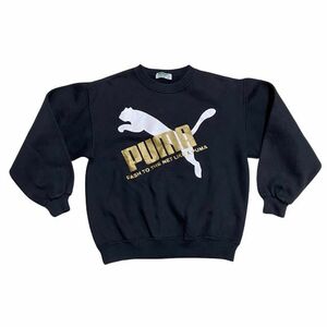 プーマ ヴィンテージ クルーネック スウェット ビッグロゴ デカロゴ　　PUMA トレーナー キッズ150 90年代日本ライセンス 雅瀬180